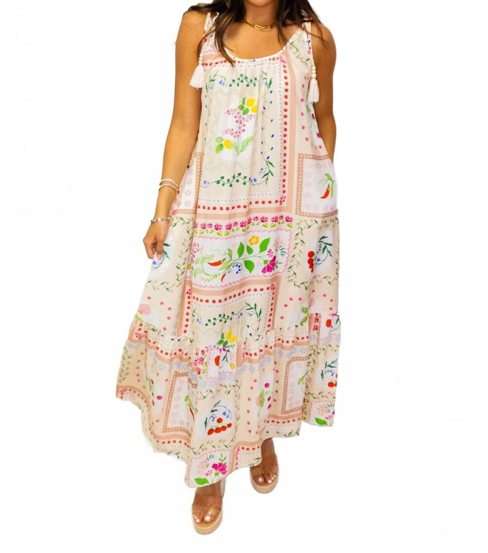 NEW ODDI summer farm midi dress in multi